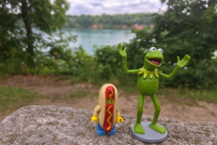 Kermit and Mr Hot Dog Lego Guy Along The  Niagara River