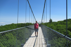 Nick on suspension bridge at  Scenic Caves Blue Mountains Ontario Canada