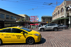 Taxi in front of  Pike Place Market